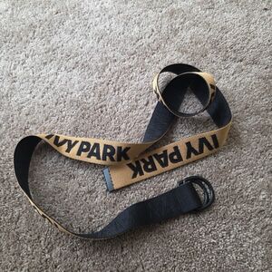 IVY PARK Black and Gold Logo Belt